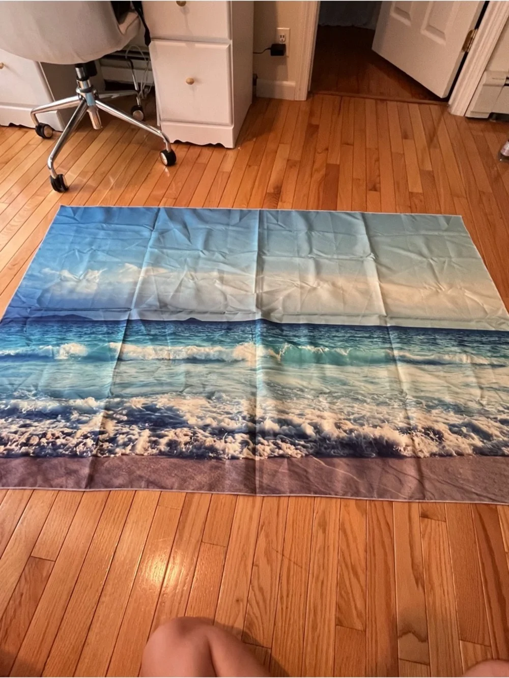 Coastal Wave Wall Tapestry - Blue Beach Scene